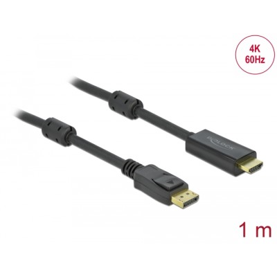 Delock Active DisplayPort 1.2 to HDMI Cable 4K 60 Hz 1 m