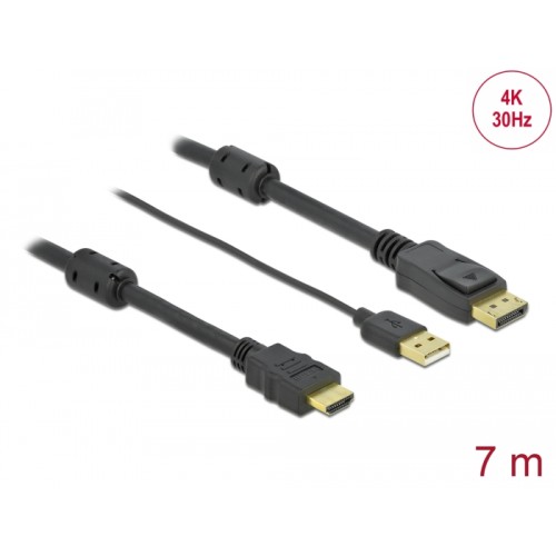 Delock HDMI to DisplayPort cable 4K 30 Hz 7 m