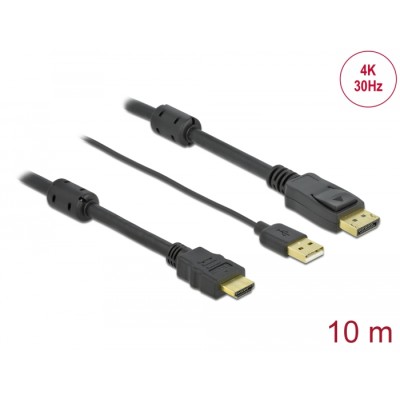 Delock HDMI to DisplayPort cable 4K 30 Hz 10 m