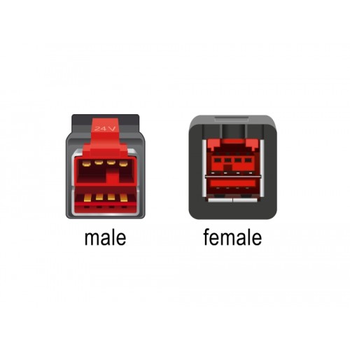 Delock PoweredUSB extension cable 24 V 1 m