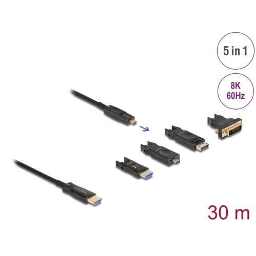 Delock Active Optical 5 in 1 HDMI Cable 8K 60 Hz 30 m
