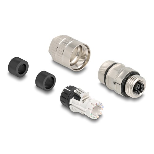 Delock M12 female 8 pin X-coded field assembly Cat.6A