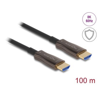 Delock Active Optical HDMI Cable with metal armouring 8K 60 Hz 100 m