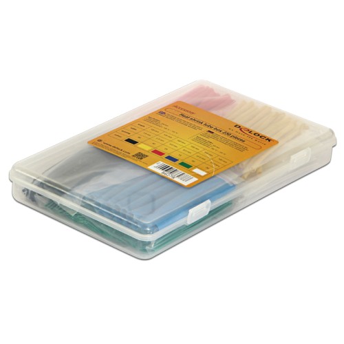 Delock Heat shrink tube assortment box, shrinkage ratio 2:1, assorted colours 230 pieces