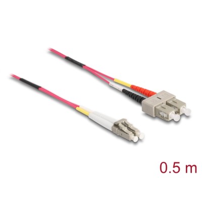 Delock Cable Optical Fibre LC to SC Multi-mode OM4 0.5 m