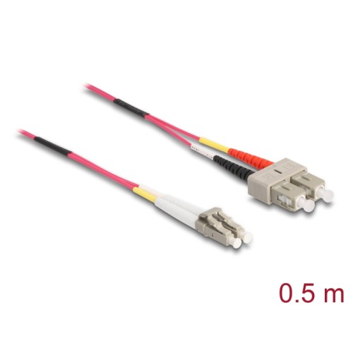 Delock Cable Optical Fibre LC to SC Multi-mode OM4 0.5 m