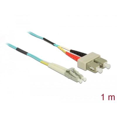 Delock Cable Optical Fibre LC to SC Multi-mode OM3 1 m