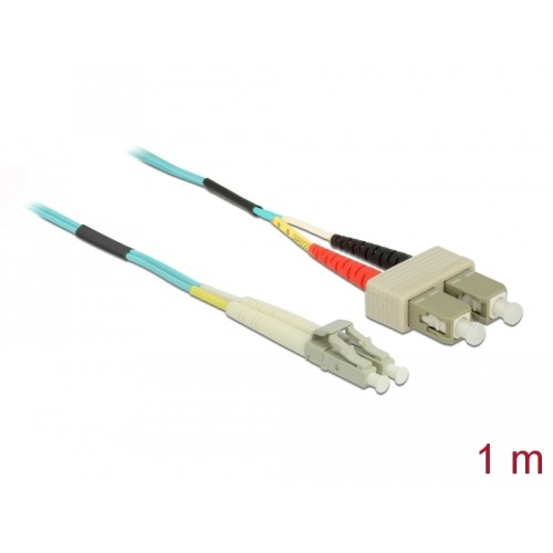 Delock Cable Optical Fibre LC to SC Multi-mode OM3 1 m