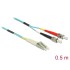 Delock Cable Optical Fibre LC to ST Multi-mode OM3 0.5 m