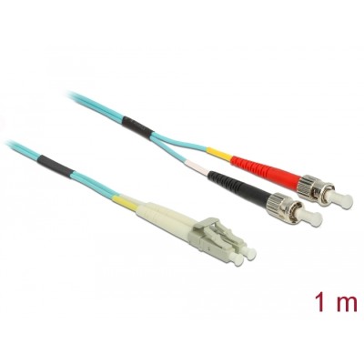 Delock Cable Optical Fibre LC to ST Multi-mode OM3 1 m