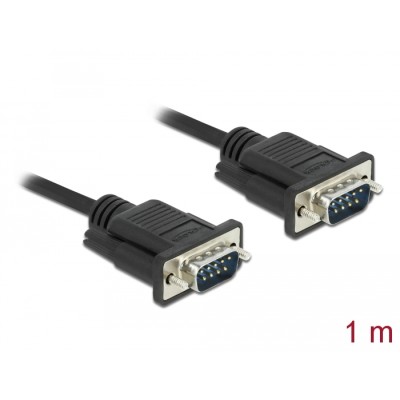Delock Serial Cable RS-232 D-Sub9 male to male with narrow plug housing 1 m