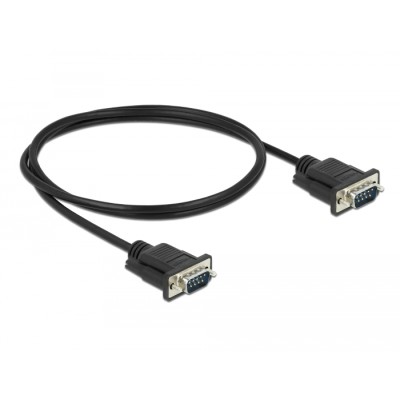 Delock RS-232 Cable Serial D-Sub 9 male to male with narrow plug housing 1 m 2
