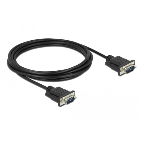 Delock RS-232 Cable Serial D-Sub 9 male to male with narrow plug housing 3 m