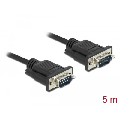 Delock Serial Cable RS-232 D-Sub9 male to male with narrow plug housing 5 m