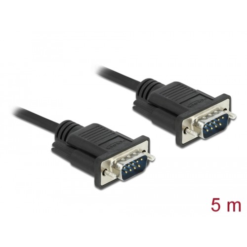 Delock Serial Cable RS-232 D-Sub9 male to male with narrow plug housing 5 m