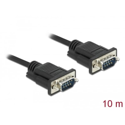 Delock Serial Cable RS-232 D-Sub9 male to male with narrow plug housing 10 m