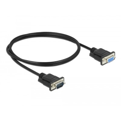 Delock Serial Cable RS-232 D-Sub9 male to female with narrow plug housing 1 m 2