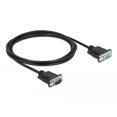 Delock Serial Cable RS-232 D-Sub9 male to female with narrow plug housing 2 m 2