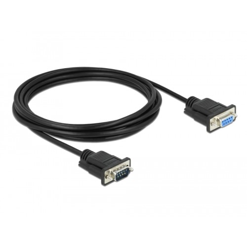 Delock Serial Cable RS-232 D-Sub9 male to female with narrow plug housing 3 m