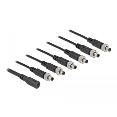 Delock DC Splitter Cable 5.5 x 2.1 mm 1 x female to 6 x male screwable 2