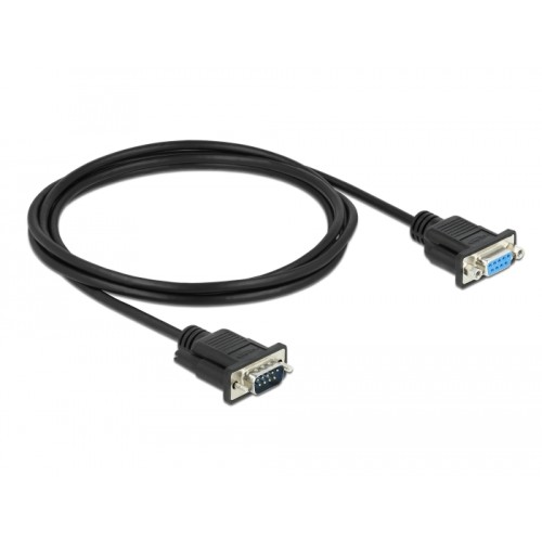 Delock Serial Cable RS-232 D-Sub9 male to female with narrow plug housing 2 m