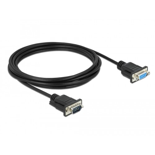 Delock Serial Cable RS-232 D-Sub9 male to female with narrow plug housing 3 m