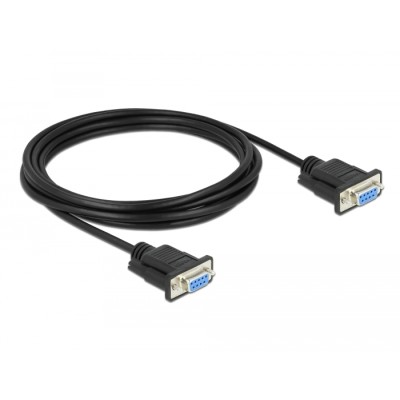 Delock RS-232 Cable Serial D-Sub9 female to female null modem with narrow plug housing 3 m 2