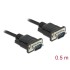 Delock Serial Cable RS-232 D-Sub9 male to male with narrow plug housing 0.5 m