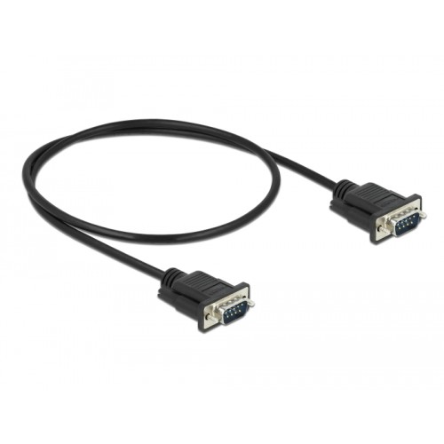 Delock Serial Cable RS-232 D-Sub9 male to male with narrow plug housing 0.5 m