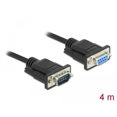 Delock RS-232 Cable Serial D-Sub9 male to female with narrow plug housing 4 m