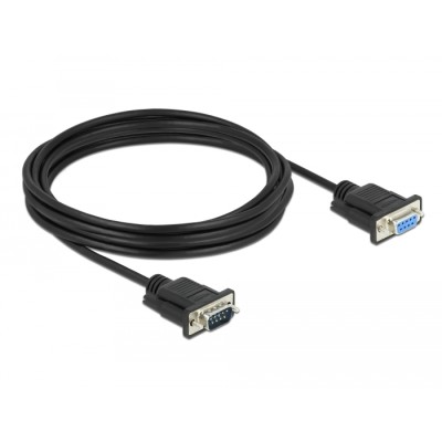 Delock Serial Cable RS-232 D-Sub9 male to female with narrow plug housing 4 m 2