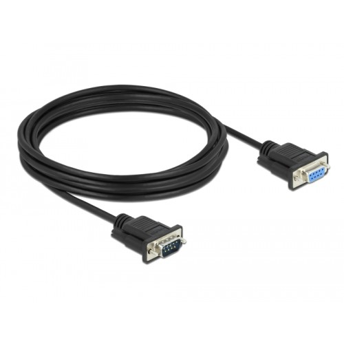 Delock RS-232 Cable Serial D-Sub9 male to female with narrow plug housing 4 m