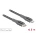 Delock Data and charging cable USB Type-C™ to Lightning™ for iPhone™, iPad™ and iPod™ grey 0.5 m MFi