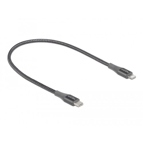 Delock Data and charging cable USB Type-C™ to Lightning™ for iPhone™, iPad™ and iPod™ grey 0.5 m MFi
