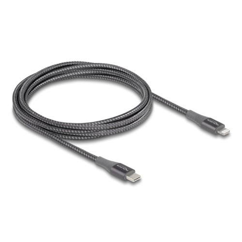 Delock Data and charging cable USB Type-C™ to Lightning™ for iPhone™, iPad™ and iPod™ grey 2 m MFi