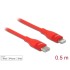 Delock Data and charging cable USB Type-C™ to Lightning™ for iPhone™, iPad™ and iPod™ red 0.5 m MFi