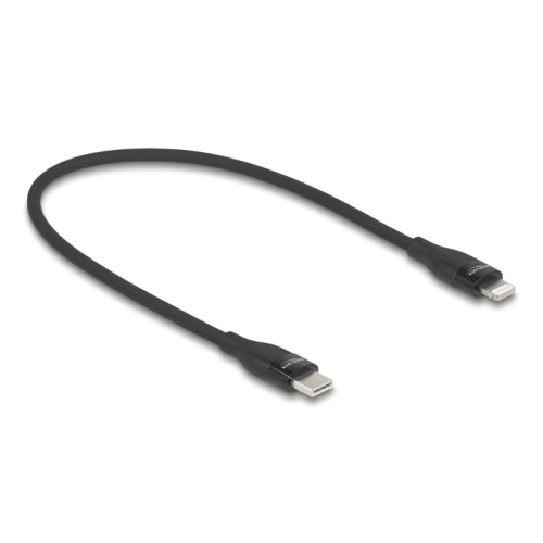 Delock Data and charging cable USB Type-C™ to Lightning™ for iPhone™, iPad™ and iPod™ black 0.5 m MFi