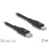 Delock Data and charging cable USB Type-C™ to Lightning™ for iPhone™, iPad™ and iPod™ black 2 m MFi