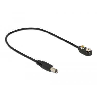 Delock DC Power Cable 5.5 x 2.1 mm male to connection for Block Battery 9 V 2