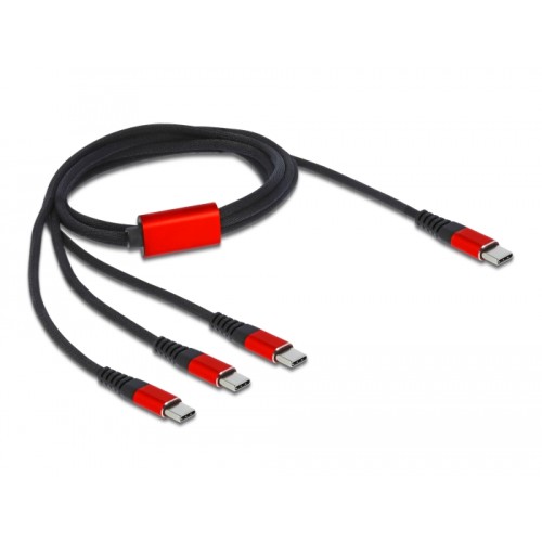 Delock USB Charging Cable 3 in 1 USB Type-C™ to 3 x USB Type-C™ 1 m