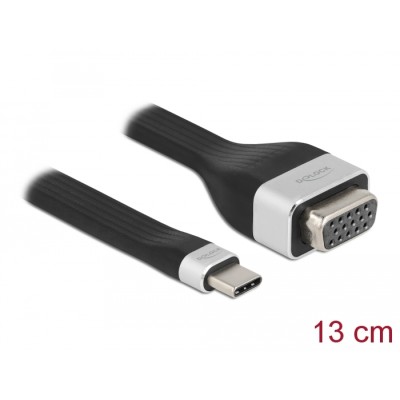 Delock FPC Flat Ribbon Cable USB Type-C™ to VGA (DP Alt Mode) 13 cm