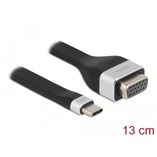 Delock FPC Flat Ribbon Cable USB Type-C™ to VGA (DP Alt Mode) 13 cm