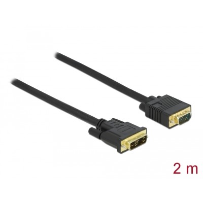 Delock Cable DVI 12+5 male to VGA male 2 m