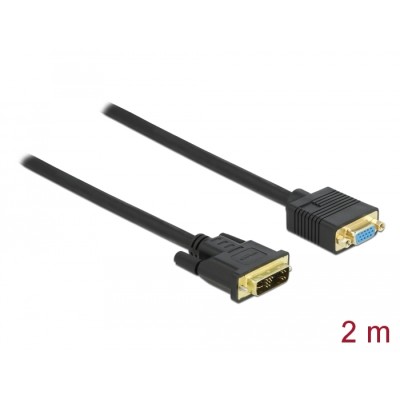 Delock Cable DVI 12+5 male to VGA female 2 m