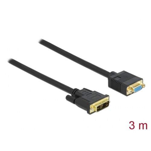 Delock Cable DVI 12+5 male to VGA female 3 m