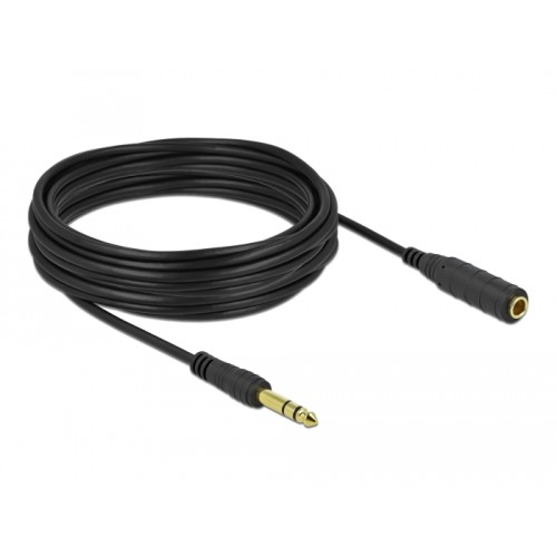 Delock Stereo Jack Extension Cable 6.35 mm 3 pin male to female 10 m black