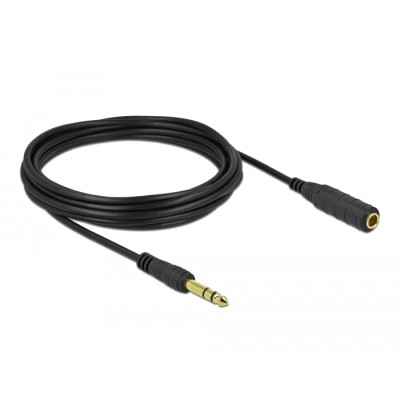 Delock Stereo Jack Extension Cable 6.35 mm 3 pin male to female 5 m black 2