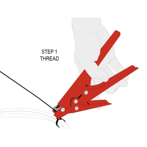 Cable tie installation tool for plastic cable ties