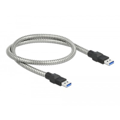 Delock USB 3.2 Gen 1 Cable Type-A male to Type-A male with metal jacket 0.5 m 2