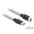 Delock USB 3.2 Gen 1 Cable Type-A male to Type-B male with metal jacket 0.5 m
